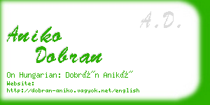 aniko dobran business card